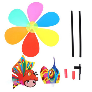 Цветно анимационно животно Вятърна мелница Вятърна въртяща се домашна градина Двор Външен декор
