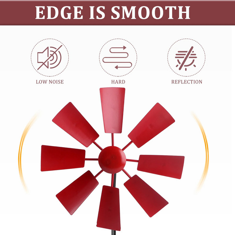 Geležinio vėjo malūno kiemo Winnower sodo ornamentas lauke Besisukantis vėjo malūnas Pastoral Plugin Sodo parko puošmena