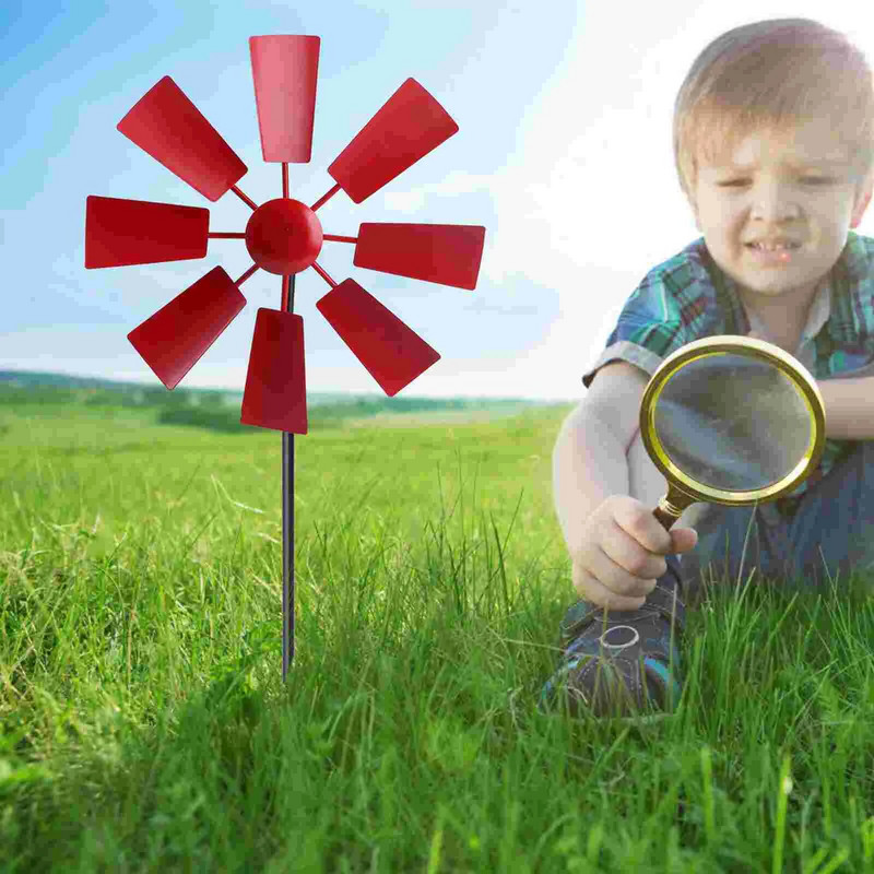 Geležinio vėjo malūno kiemo Winnower sodo ornamentas lauke Besisukantis vėjo malūnas Pastoral Plugin Sodo parko puošmena
