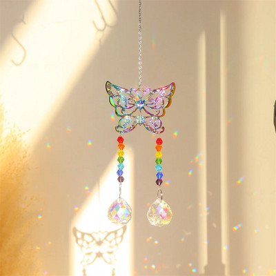 Kristalni hvatač sunca Prizme Viseći Rainbow Chaser Window Chimes Drvo života Auto Art Viseći privjesak Dekoracija kućnog vrta
