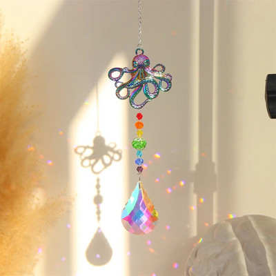 Kristalni hvatač sunca Prizme Viseći Rainbow Chaser Window Chimes Drvo života Auto Art Viseći privjesak Dekoracija kućnog vrta