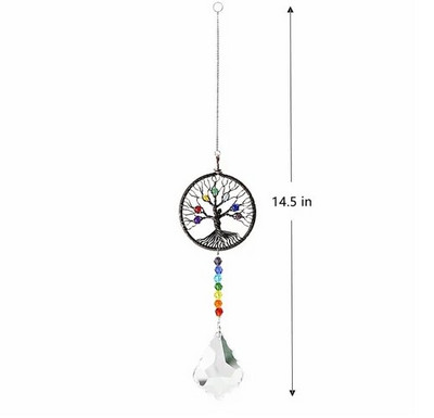 1PC Crystal Tree of Life Catchers Crystals Ball Privjesak Rainbow Maker Viseći Suncatcher Ukras za prozore Dekoracija kućnog vrta