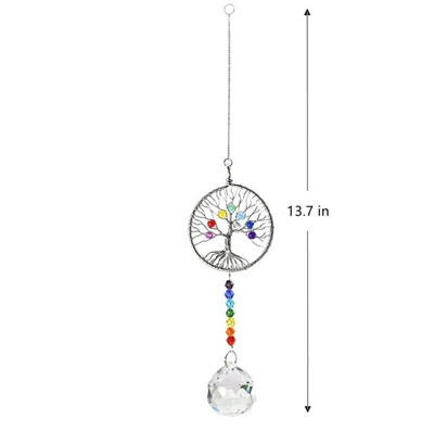 1PC Crystal Tree of Life Catchers Crystals Ball Privjesak Rainbow Maker Viseći Suncatcher Ukras za prozore Dekoracija kućnog vrta