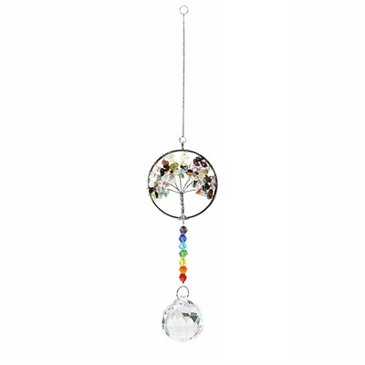 1PC Crystal Tree of Life Catchers Crystals Ball Privjesak Rainbow Maker Viseći Suncatcher Ukras za prozore Dekoracija kućnog vrta