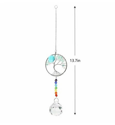 1PC Crystal Tree of Life Catchers Crystals Ball Privjesak Rainbow Maker Viseći Suncatcher Ukras za prozore Dekoracija kućnog vrta