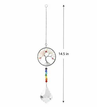 1PC Crystal Tree of Life Catchers Crystals Ball Privjesak Rainbow Maker Viseći Suncatcher Ukras za prozore Dekoracija kućnog vrta