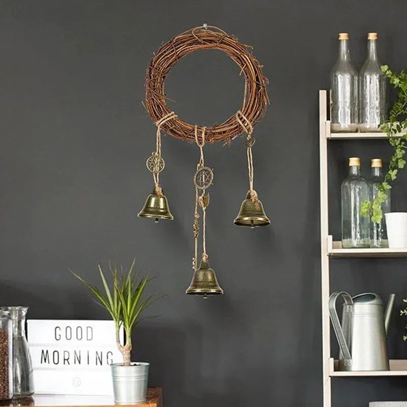 Boszorkány szélcsengő Wiccan Magic szélcsengő Boszorkányharang védő ajtóakasztók otthoni ajtókhoz Kézzel készített függő boszorkányharangok