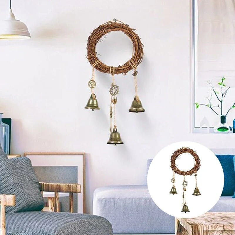 Boszorkány szélcsengő Wiccan Magic szélcsengő Boszorkányharang védő ajtóakasztók otthoni ajtókhoz Kézzel készített függő boszorkányharangok