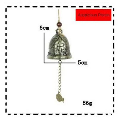 Clopoței de vânt sculptat de epocă, clopot de cupru, decor de grădină, clopoțel de vânt, agățat în aer liber, ornament pentru templu, în stil chinezesc