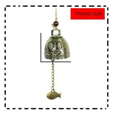 Clopoței de vânt sculptat de epocă, clopot de cupru, decor de grădină, clopoțel de vânt, agățat în aer liber, ornament pentru templu, în stil chinezesc