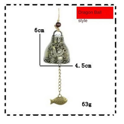 Clopoței de vânt sculptat de epocă, clopot de cupru, decor de grădină, clopoțel de vânt, agățat în aer liber, ornament pentru templu, în stil chinezesc