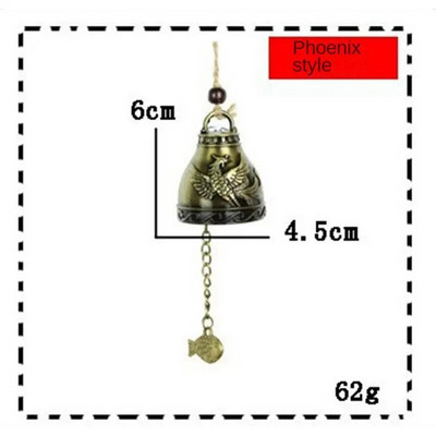Clopoței de vânt sculptat de epocă, clopot de cupru, decor de grădină, clopoțel de vânt, agățat în aer liber, ornament pentru templu, în stil chinezesc