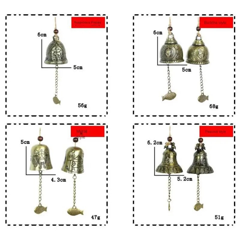 Vintage Carve vėjo varpeliai varpelio kiemo dekoras vėjo varpelis lauko kabantis namų šventyklos ornamentas kinų stiliaus