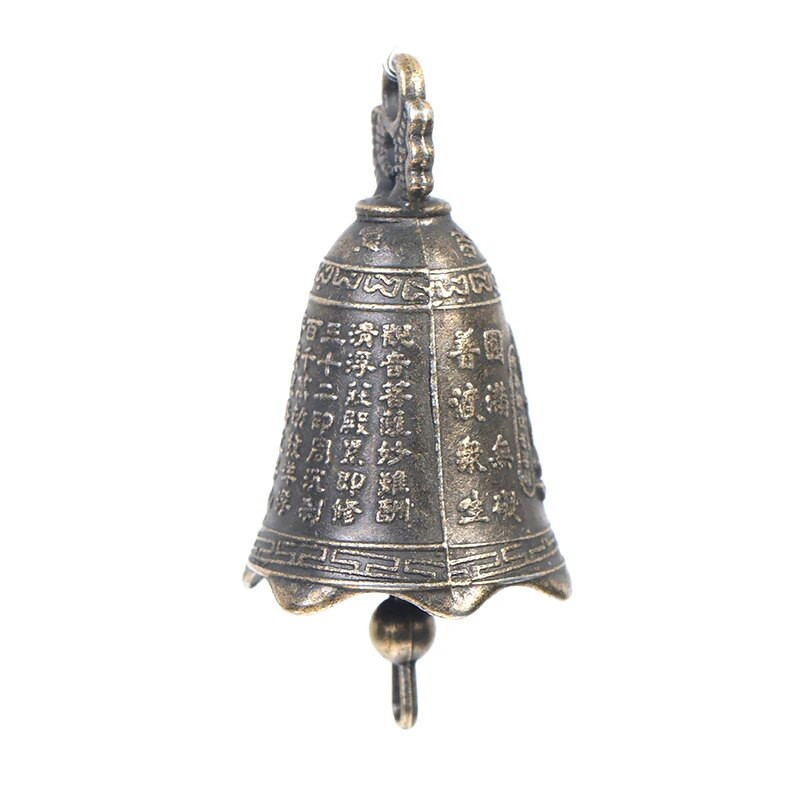 2Pcs Antikno zvono Kineska mini mesingana bakrena skulptura Pray Guanyin Bell for DIY Zmaj sat Privjesak Wind Chime