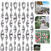 12 bucăți rotativ reflectorizant pentru respingere păsări tijă vânt spirală dispozitiv de descurajare control agricol sperietură păsări ornamente de grădină decor