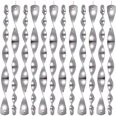 12 bucăți rotativ reflectorizant pentru respingere păsări tijă vânt spirală dispozitiv de descurajare control agricol sperietură păsări ornamente de grădină decor
