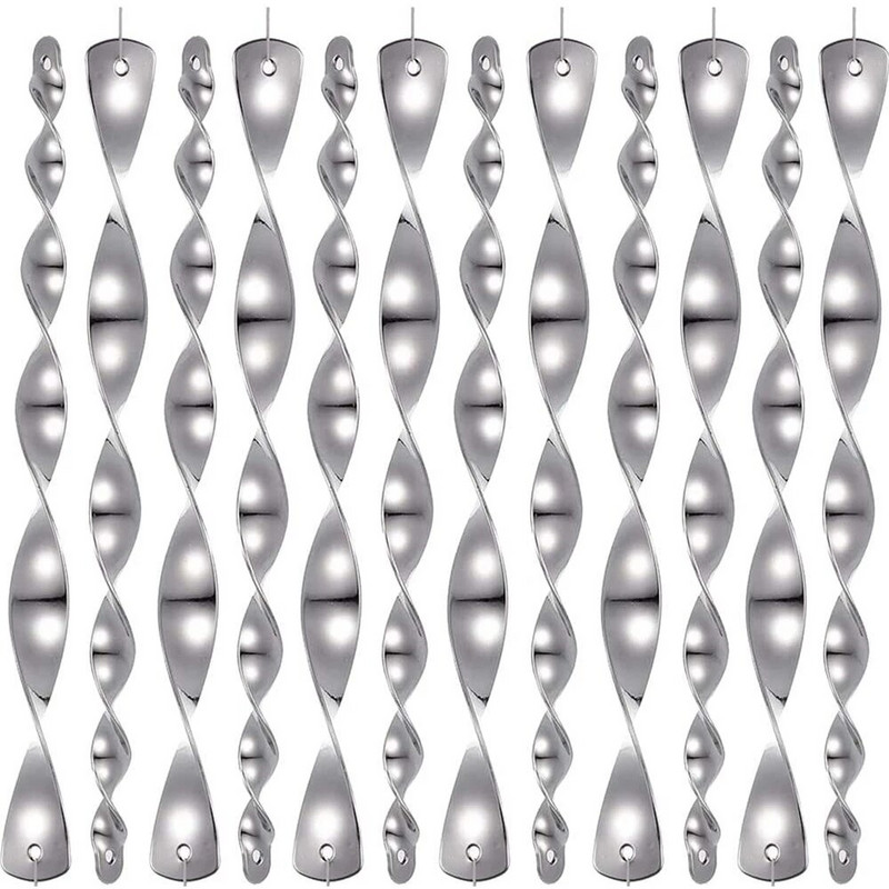 12 vnt. besisukantis atspindintis paukščių atbaidymo strypas, vėjo spiralinis atgrasymo valdymo įtaisas žemės ūkio baidyklės paukščių sodo papuošalai