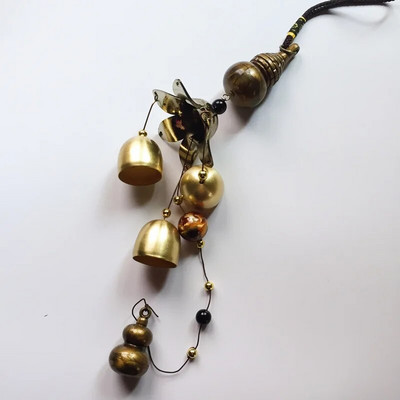 Living în aer liber Win Decor oriental pentru curte în aer liber, metal antic, 1 buc, clopoței de vânt din metal, clopoței de cupru, grădină chinezească norocos