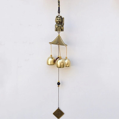 Living în aer liber Win Decor oriental pentru curte în aer liber, metal antic, 1 buc, clopoței de vânt din metal, clopoței de cupru, grădină chinezească norocos