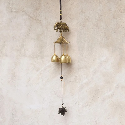 Living în aer liber Win Decor oriental pentru curte în aer liber, metal antic, 1 buc, clopoței de vânt din metal, clopoței de cupru, grădină chinezească norocos