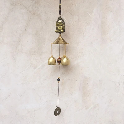 Living în aer liber Win Decor oriental pentru curte în aer liber, metal antic, 1 buc, clopoței de vânt din metal, clopoței de cupru, grădină chinezească norocos