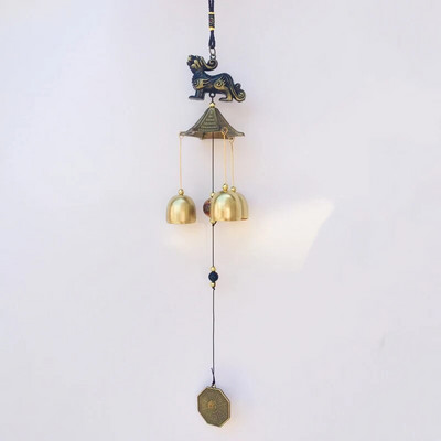 Living în aer liber Win Decor oriental pentru curte în aer liber, metal antic, 1 buc, clopoței de vânt din metal, clopoței de cupru, grădină chinezească norocos