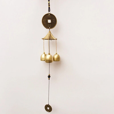 Living în aer liber Win Decor oriental pentru curte în aer liber, metal antic, 1 buc, clopoței de vânt din metal, clopoței de cupru, grădină chinezească norocos