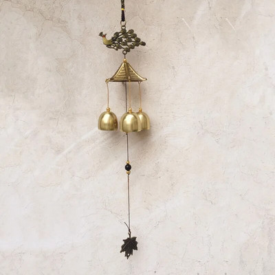 Living în aer liber Win Decor oriental pentru curte în aer liber, metal antic, 1 buc, clopoței de vânt din metal, clopoței de cupru, grădină chinezească norocos