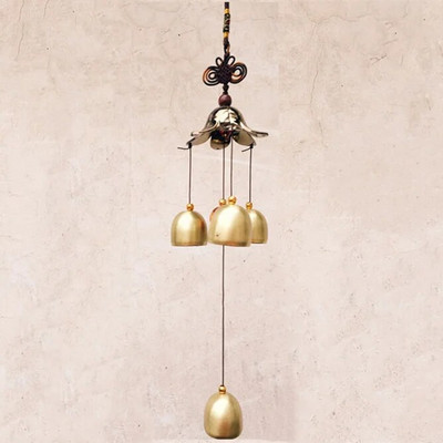 Living în aer liber Win Decor oriental pentru curte în aer liber, metal antic, 1 buc, clopoței de vânt din metal, clopoței de cupru, grădină chinezească norocos