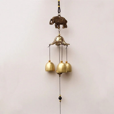 Living în aer liber Win Decor oriental pentru curte în aer liber, metal antic, 1 buc, clopoței de vânt din metal, clopoței de cupru, grădină chinezească norocos