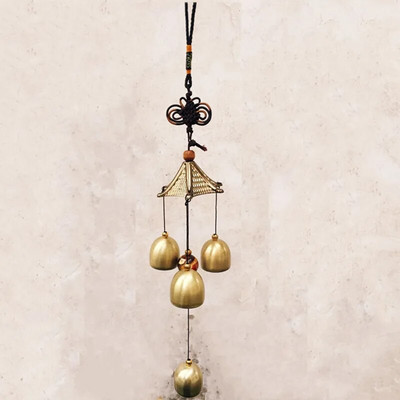 Living în aer liber Win Decor oriental pentru curte în aer liber, metal antic, 1 buc, clopoței de vânt din metal, clopoței de cupru, grădină chinezească norocos