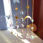 1 buc. Agățator de lumină de cristal în aer liber, grădină, lună, soare, inimă, bilă, clopoțel de vânt, pandantiv acasă, balcon, curcubeu, cadou decor
