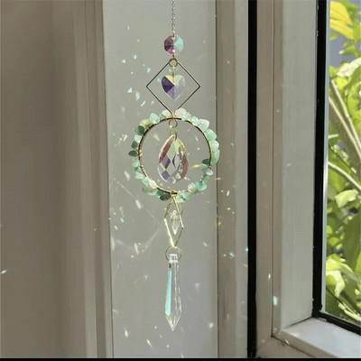 Prismă de cristal Suncatcher Prismă de sticlă de prindere a luminii Produs de curcubeu Perdele pandantiv Clopote de vânt pentru fereastră de living Decor manual