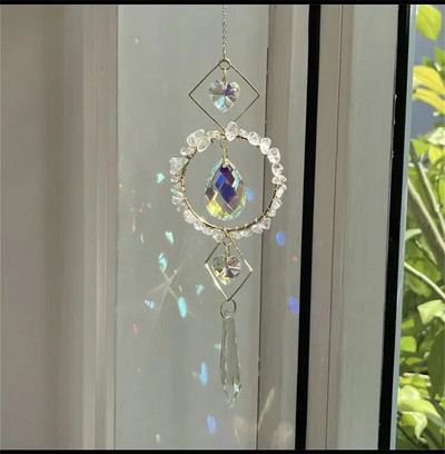 Prismă de cristal Suncatcher Prismă de sticlă de prindere a luminii Produs de curcubeu Perdele pandantiv Clopote de vânt pentru fereastră de living Decor manual