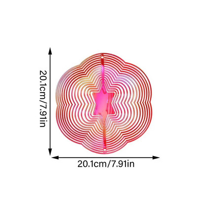 Hexagramă strălucitoare ABS Wind Spinner 3D Wind Catcher Rotativ Wind Chime Clopoțel pentru grădină Balcon Home Hang Decor Ornament Cadou