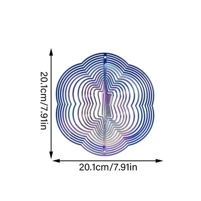 Hexagramă strălucitoare ABS Wind Spinner 3D Wind Catcher Rotativ Wind Chime Clopoțel pentru grădină Balcon Home Hang Decor Ornament Cadou