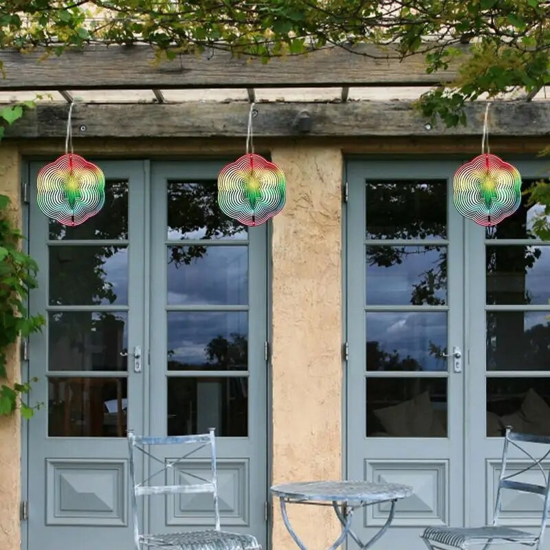 Hexagram blizgus ABS vėjo suktukas 3D vėjo gaudyklė Besisukantis vėjo varpelis sodo balkonui namų pakabinamas dekoravimo ornamentas, dovana