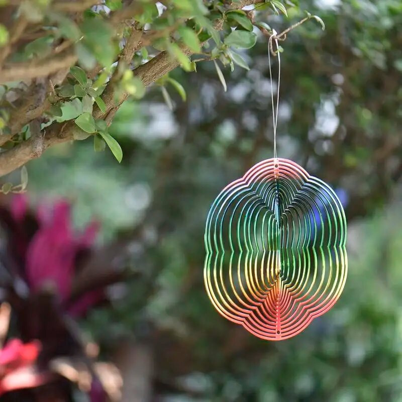 Hexagram blizgus ABS vėjo suktukas 3D vėjo gaudyklė Besisukantis vėjo varpelis sodo balkonui namų pakabinamas dekoravimo ornamentas, dovana