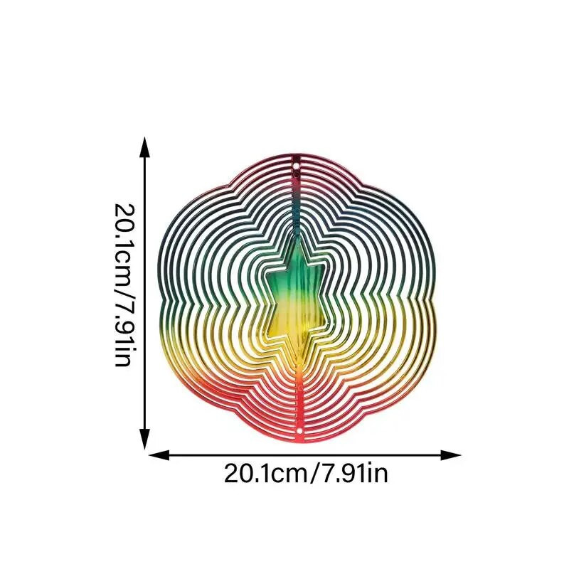 Hexagram blizgus ABS vėjo suktukas 3D vėjo gaudyklė Besisukantis vėjo varpelis sodo balkonui namų pakabinamas dekoravimo ornamentas, dovana