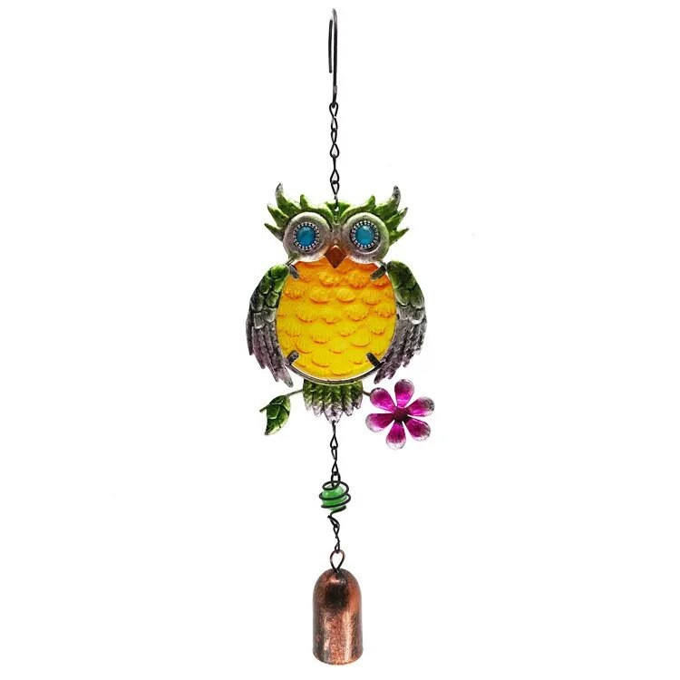 Novo u Owl Wind Chimes Metalni ukrasi Unutarnji vanjski vrtni ukrasi Wind Chimes Vanjski obrti Dvorišna zvona za vrt