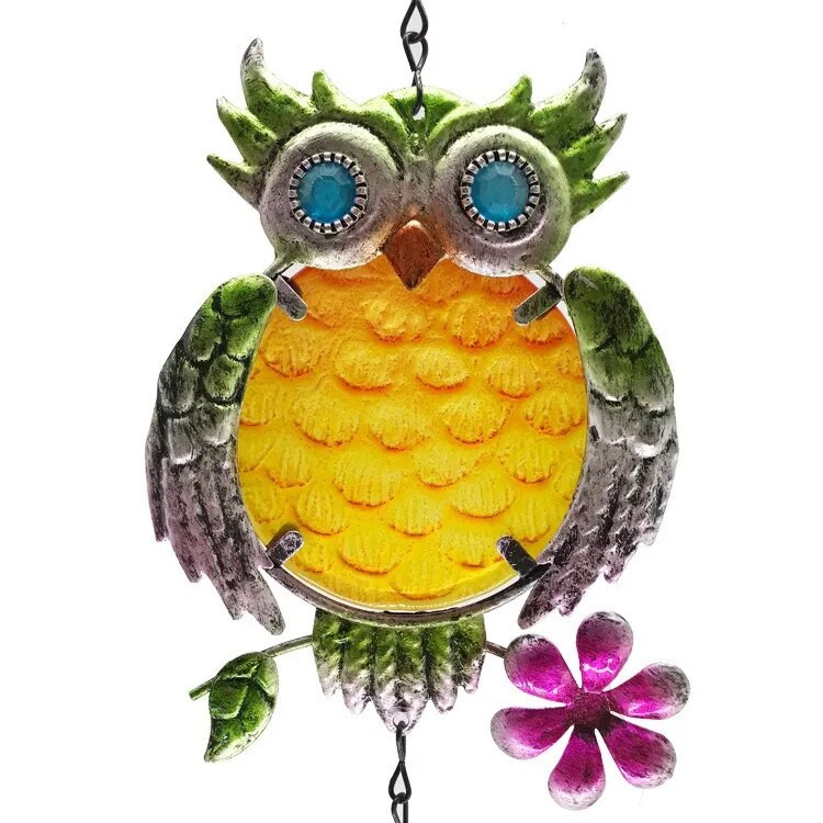 Novo u Owl Wind Chimes Metalni ukrasi Unutarnji vanjski vrtni ukrasi Wind Chimes Vanjski obrti Dvorišna zvona za vrt