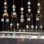 Suncatcher Kabantys Kristalai Pakabukas Vaivorykštė Prisma Vitražas Fėja langas Vėjo varpeliai Automobilių žavesys Dekoras Menas Amatai