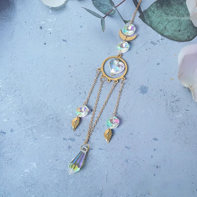 Suncatcher Kabantys Kristalai Pakabukas Vaivorykštė Prisma Vitražas Fėja langas Vėjo varpeliai Automobilių žavesys Dekoras Menas Amatai