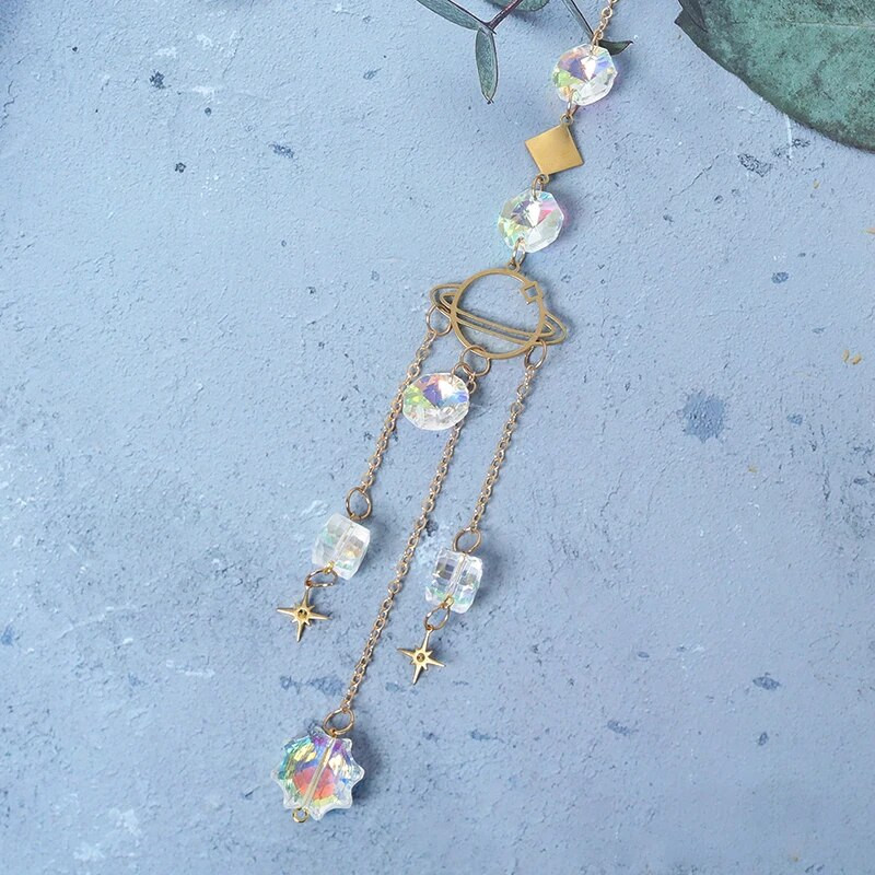 Suncatcher Kabantys Kristalai Pakabukas Vaivorykštė Prisma Vitražas Fėja langas Vėjo varpeliai Automobilių žavesys Dekoras Menas Amatai