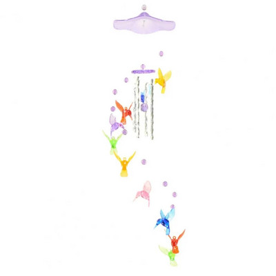 Colibri norocos, clopoțel, clopoțel de vânt mobil, colorat, din plastic, colibri, ornament de grădină, decor pentru casă