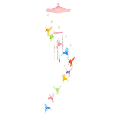 Colibri norocos, clopoțel, clopoțel de vânt mobil, colorat, din plastic, colibri, ornament de grădină, decor pentru casă