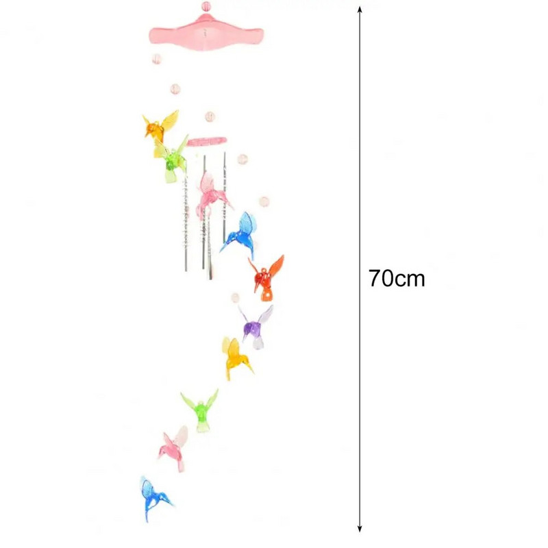Lucky Humming Bird vėjo varpelis Spalvingas mobilus plastikinis vėjo varpelis Kolibriai sodo papuošalai namų dekoravimui
