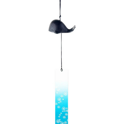 Clopoței de vânt în formă de balenă în stil japonez Clopoțel de liniște Clopoței de vânt Fontă Creativ pentru curte Decor de grădină