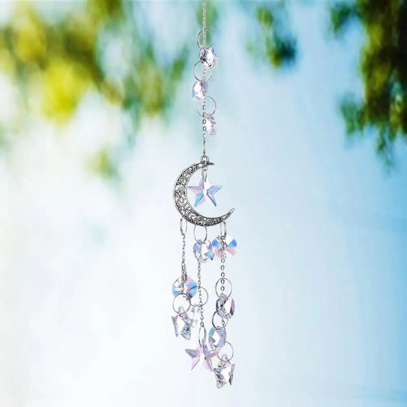 Suncatcher Decor dirbtinis krištolinis pakabinamas dekoras Nešiojamas ryškių spalvų patrauklus estetinis blizgus prizmė pakabukas