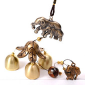 Clopoței de vânt norocos din metal, cupru antic, pandantiv, decorare a ușii, clopoțel din aliaj, pandantiv feng shui, casă de oraș, magazin de pisici norocoase, sonerie